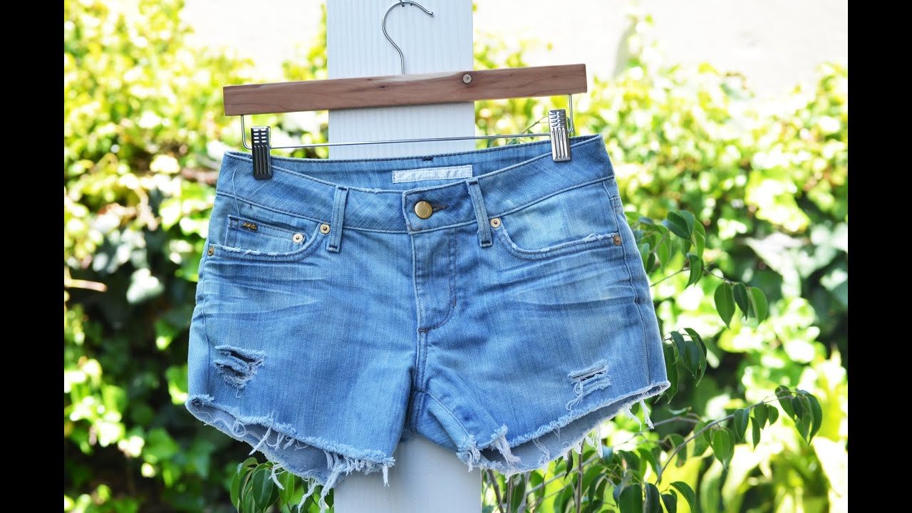 Perfectly Distressed Denim Shorts Tutorial - A Mr. Kate Quickie DIY