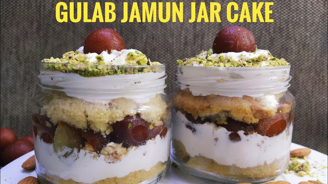 Gulab Jamun Jar Cake | Eggless | Quick & Easy  Dessert | Jar Cake | Fusion Cake in Jar