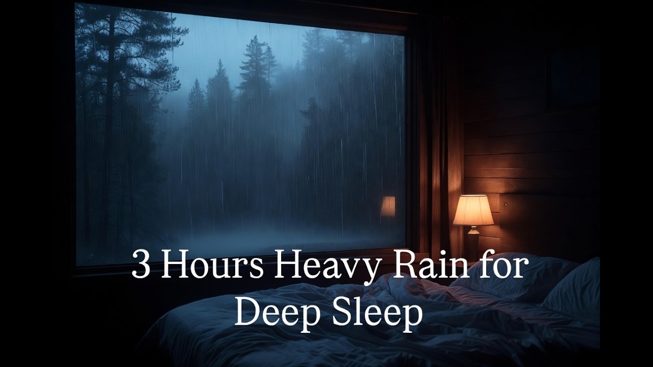 Heavy Rain in a Cozy Forest Cabin 🌧️ Fall Asleep Fast  Rain Sounds for Deep Sleep