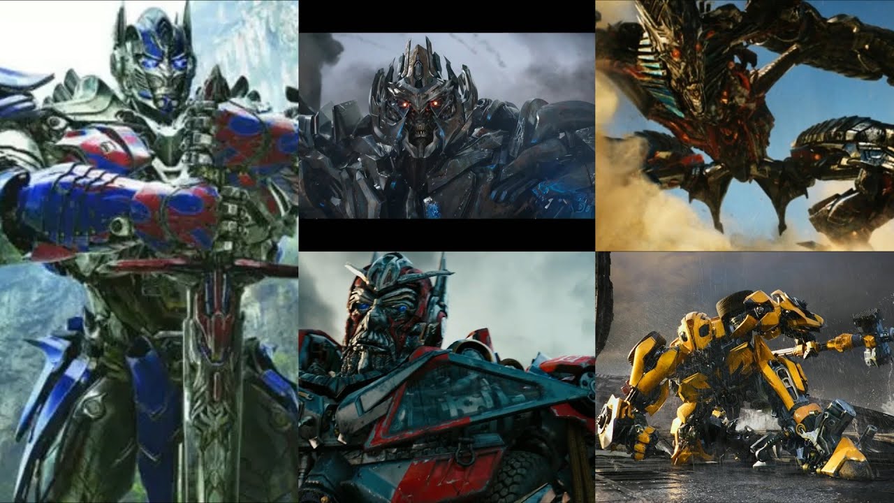 Transformers Optimus Prime vs Megatron Fallen Sentinel and Bumblebee.