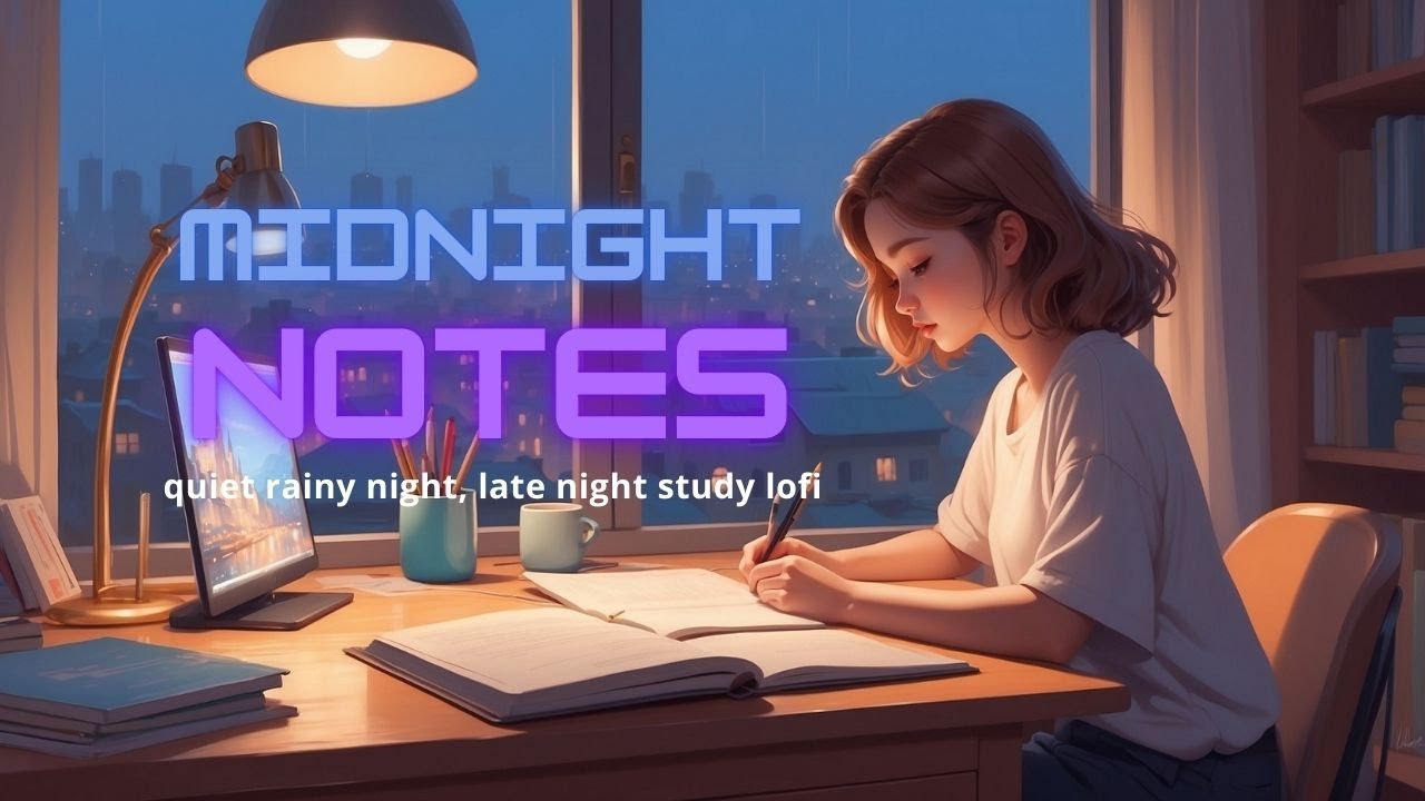 midnight notes - quiet rainy night, late night study lofi
