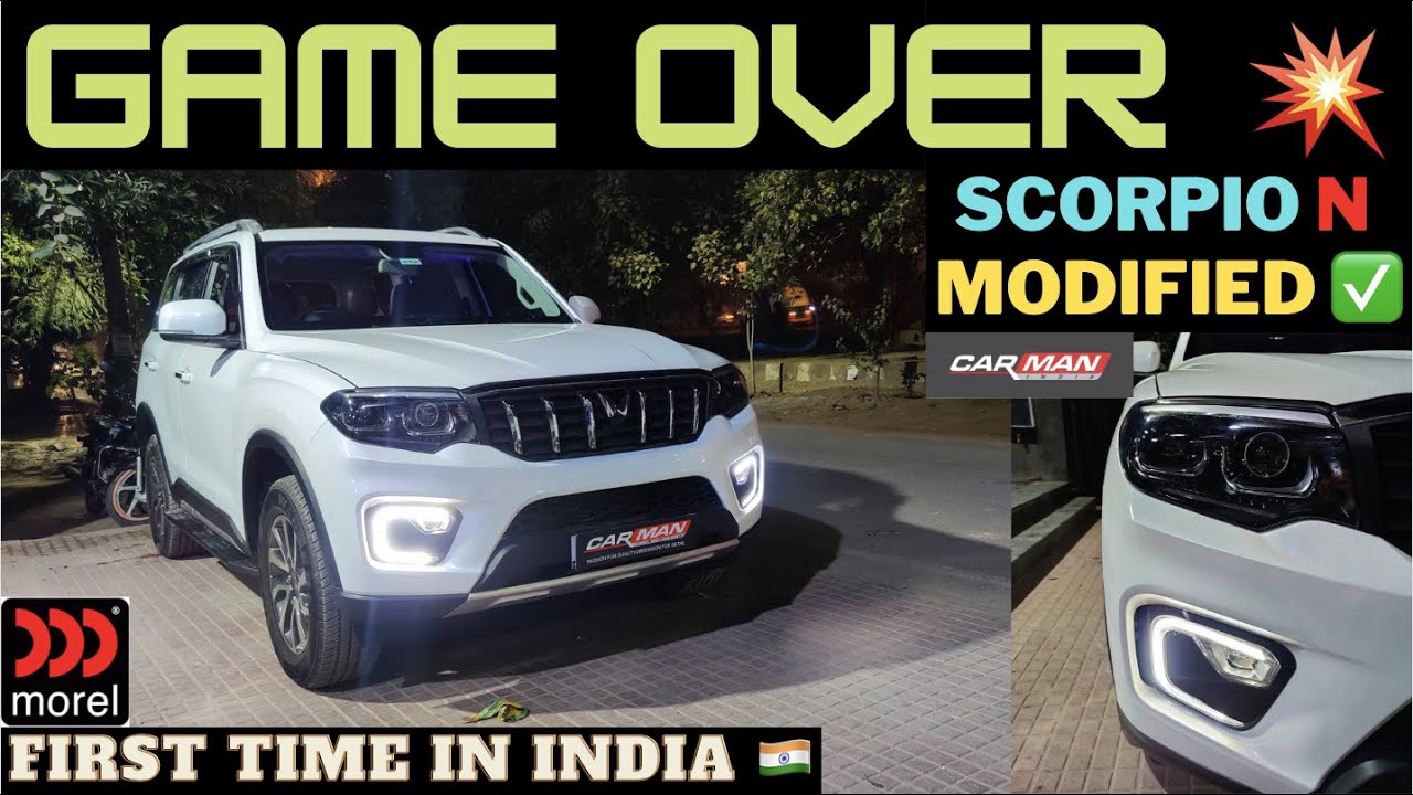 SCORPIO N Headlights UPGRADE Bi-LED Quad PROJECTOR Setup 😍✨ Premium Audio 🔊| CAR MAN INDIA