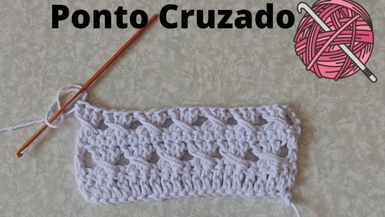 🧶Ponto fantasia ou ponto cruzado em croche #pontodecroche