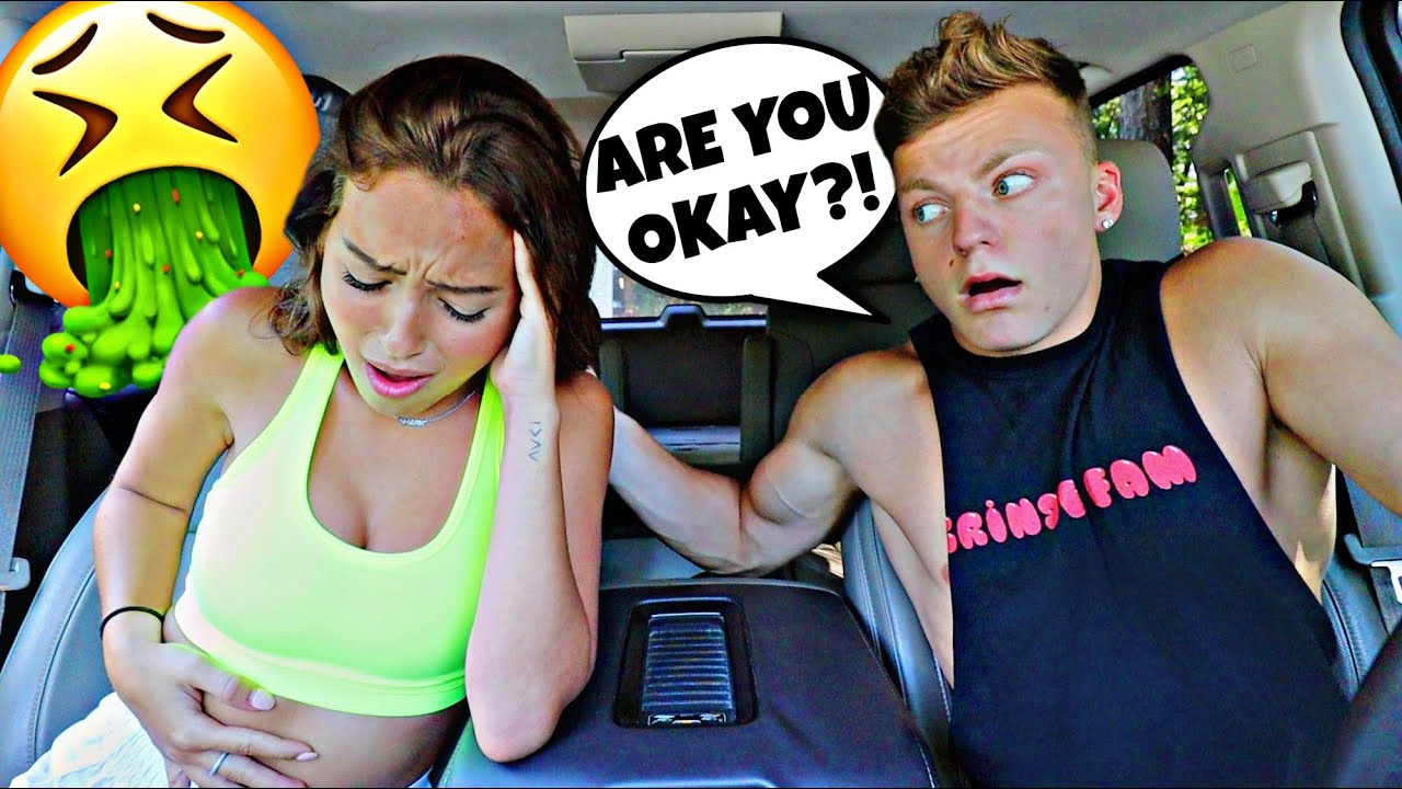 Getting CAR SICK Prank On BOYFRIEND!