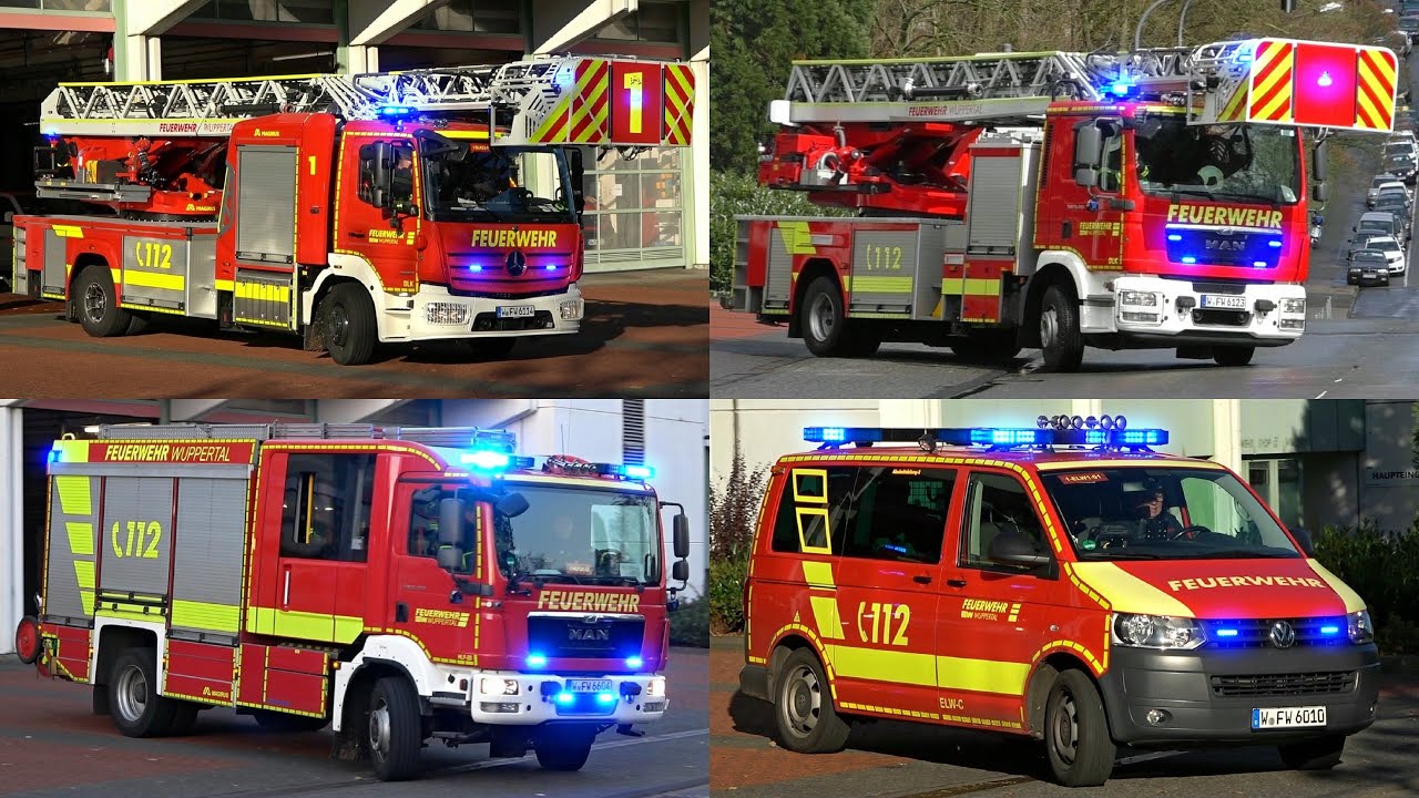 [NEUE DREHLEITER! - 3 DLK GENERATIONEN] FEUERWEHR WUPPERTAL - LÖSCHZUG, GW-MESS & MEHR | Wache 1