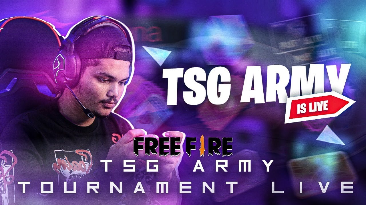 FREE FIRE INDIA  AO VIVO SQUAD TOURNAMENT LIVE TEAM TSG ARMY - GARENA FREE FIRE