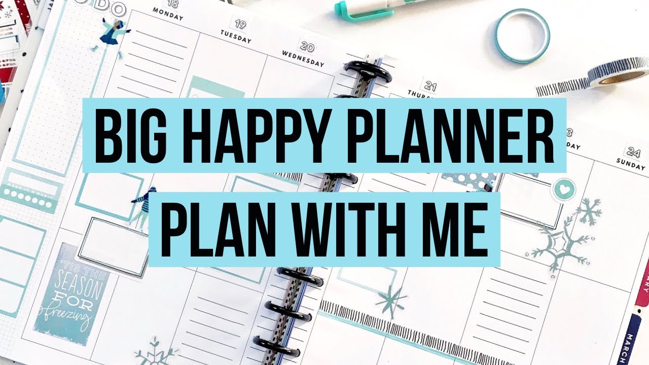 Plan With Me // Big Happy Planner // Winter Spread // January 18-24, 2021