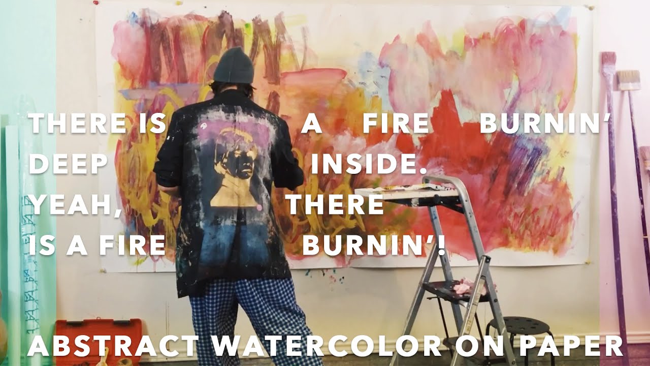 Abstract Painting with Watercolors on Paper. Artist Ty Nathan Clark