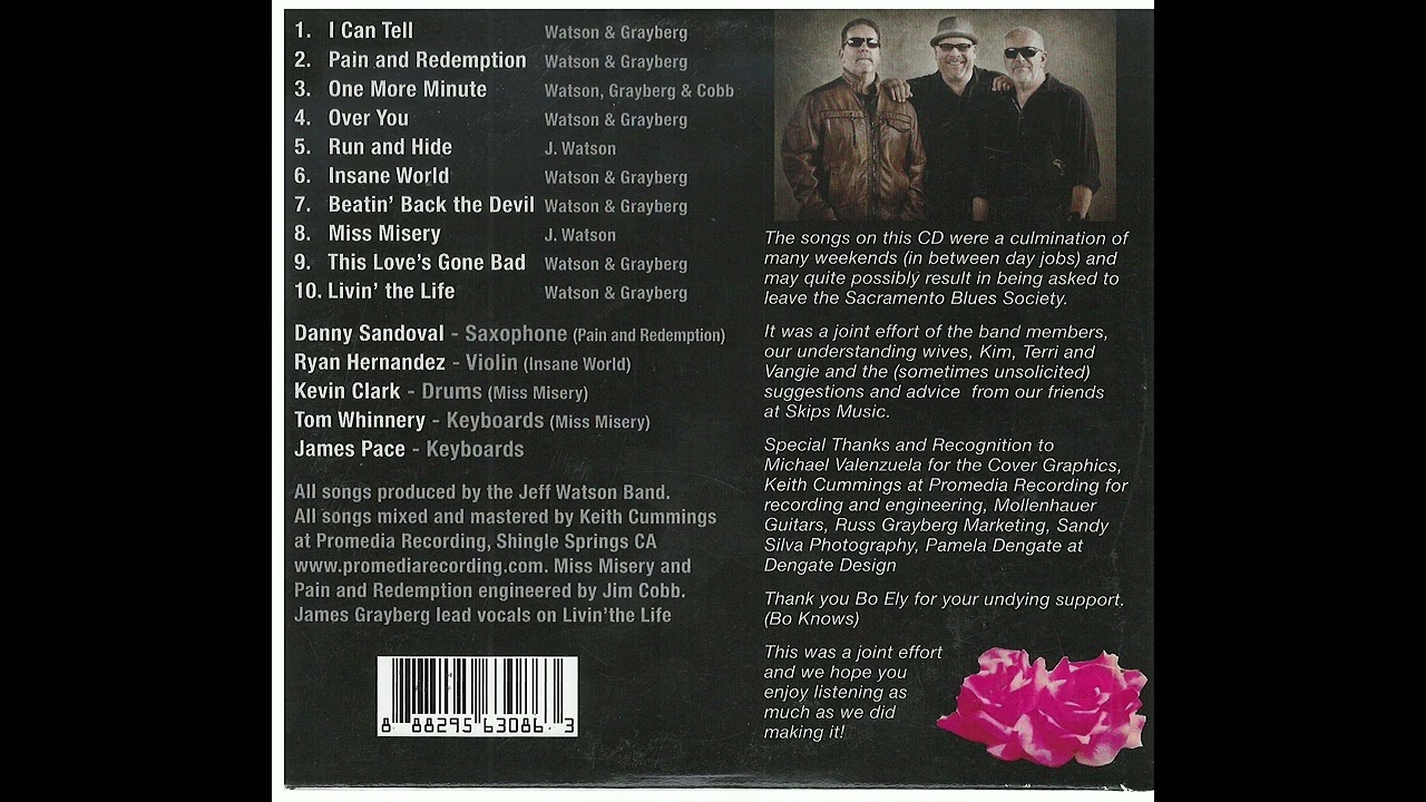Jeff Watson Band- Pain and Redemption Local Sacramento CD 2017 Electric Blues