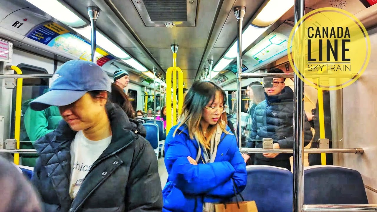 Vancouver Ride 🇨🇦 - Canada Line SkyTrain, Waterfront to Broadway-City Hall Station (Narrated)