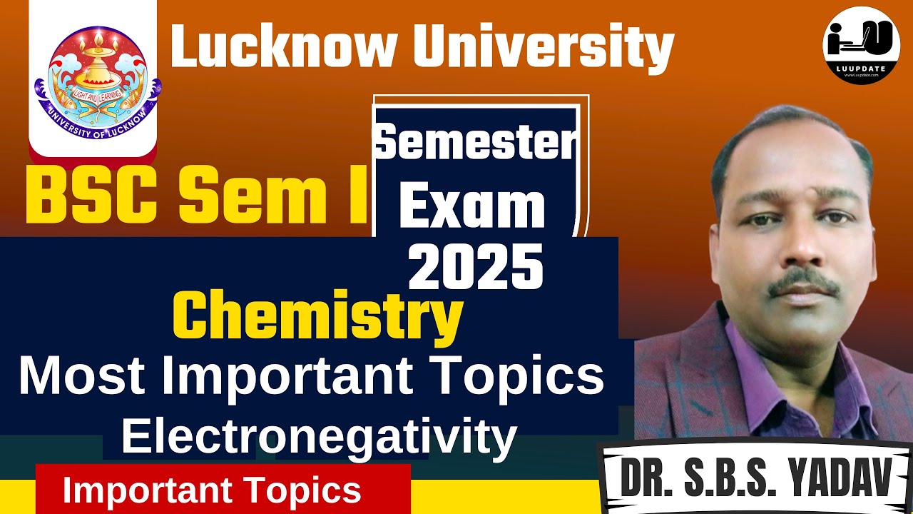 Electronegativity | B.Sc 1st Semester Chemistry | Lucknow University 2025 | by Dr. S.B.S. Yadav