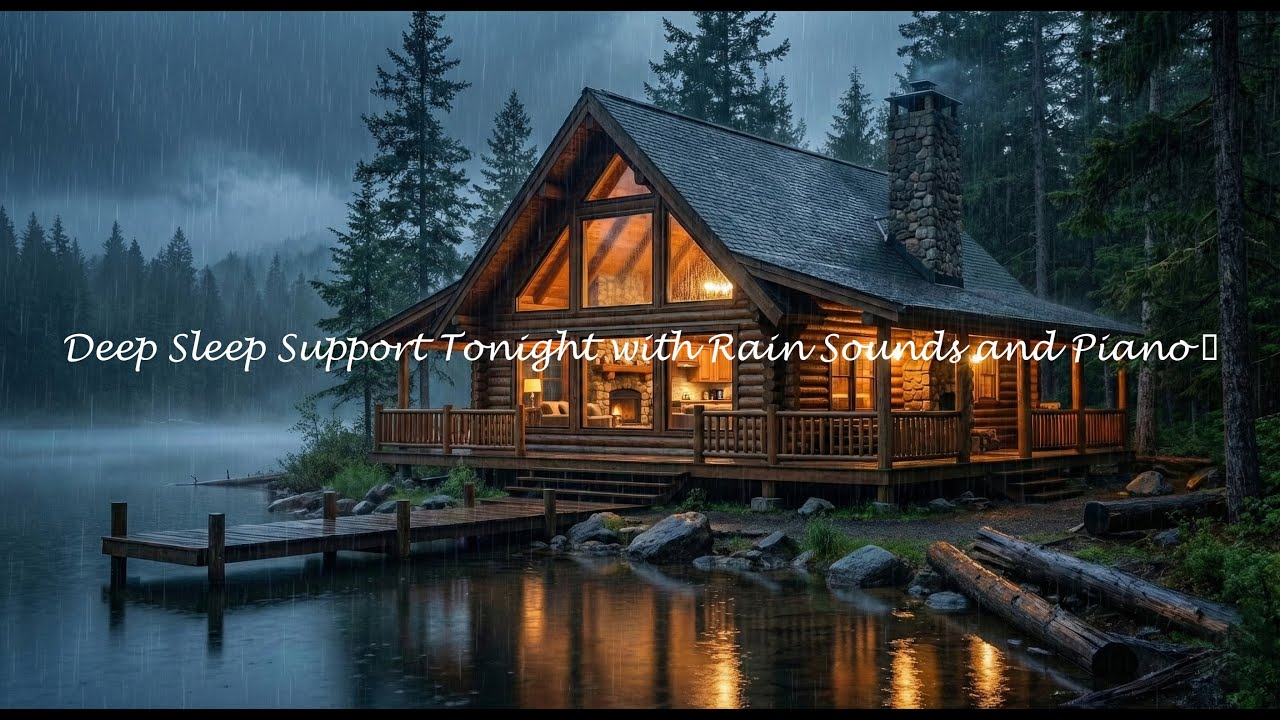 All Night Calm Sleep Music with Rain Sounds and Piano 😴 #MtU
