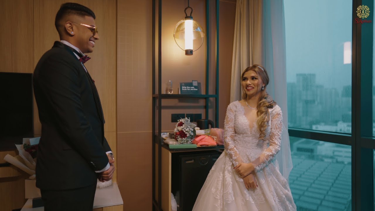Groom seeing Bride before Wedding