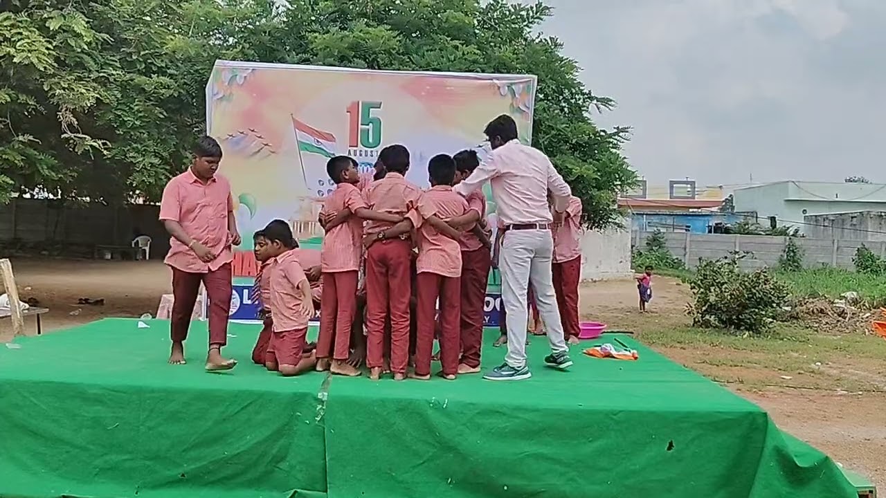 hostel students pyramid in Little Hearts High School  Dharpally
