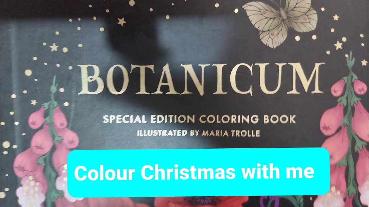 Colour Christmas with me in Maria Trolle's 'Botanicum' - Wreath and Robins page - Adult colouring