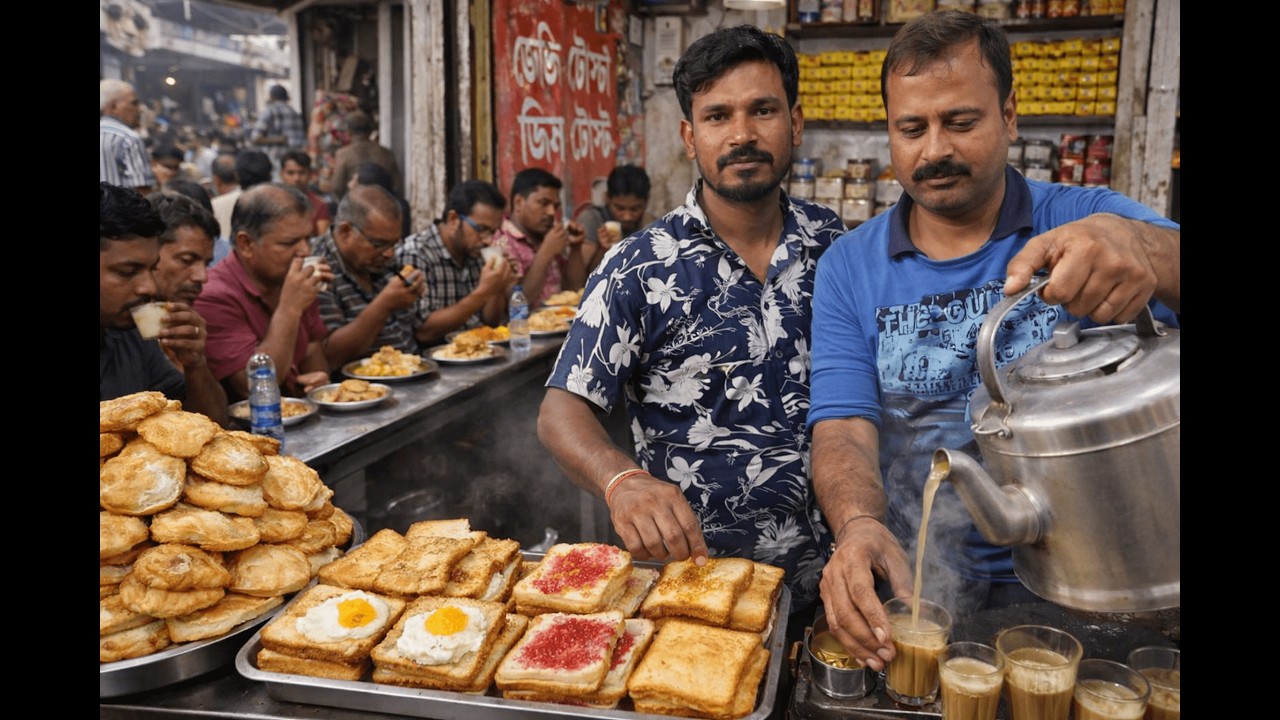 Unbelievable Crowd at Egg Toast, Jelly Toast & Tea Stall at Sealdah | শিয়ালদা স্টেশনের সামনে