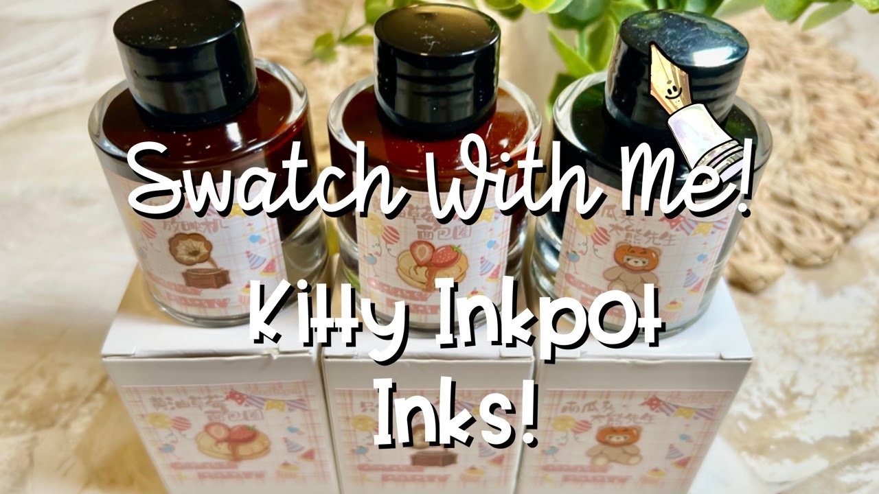 Kitty Inkpot Ink Swatching feat.  Pinky Elephant!