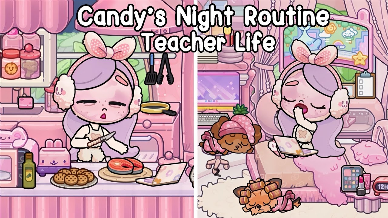 A Day with Candy 🧑🏼‍🏫🌙 Night Routine of a Teacher | Avatar World | Pazu