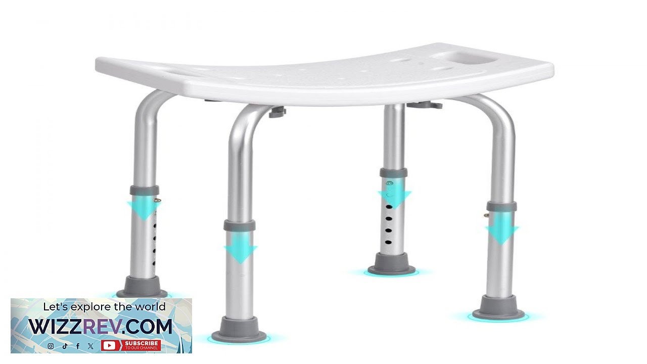 VEVOR Shower Chair Adjustable Height Shower Stool with Built in Handles Shower Seat