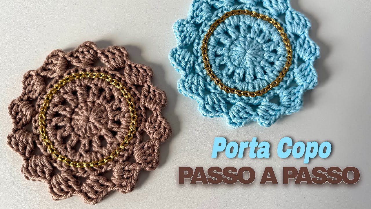 Porta Copo de crochê passo a passo Vilma FÁCIL E ECONÔMICO | Easy Crochet Coaster Step by Step