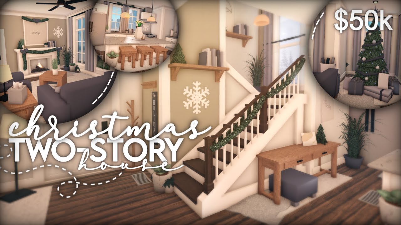 Bloxburg | 50K Two-Story Christmas Home | Speedbuild