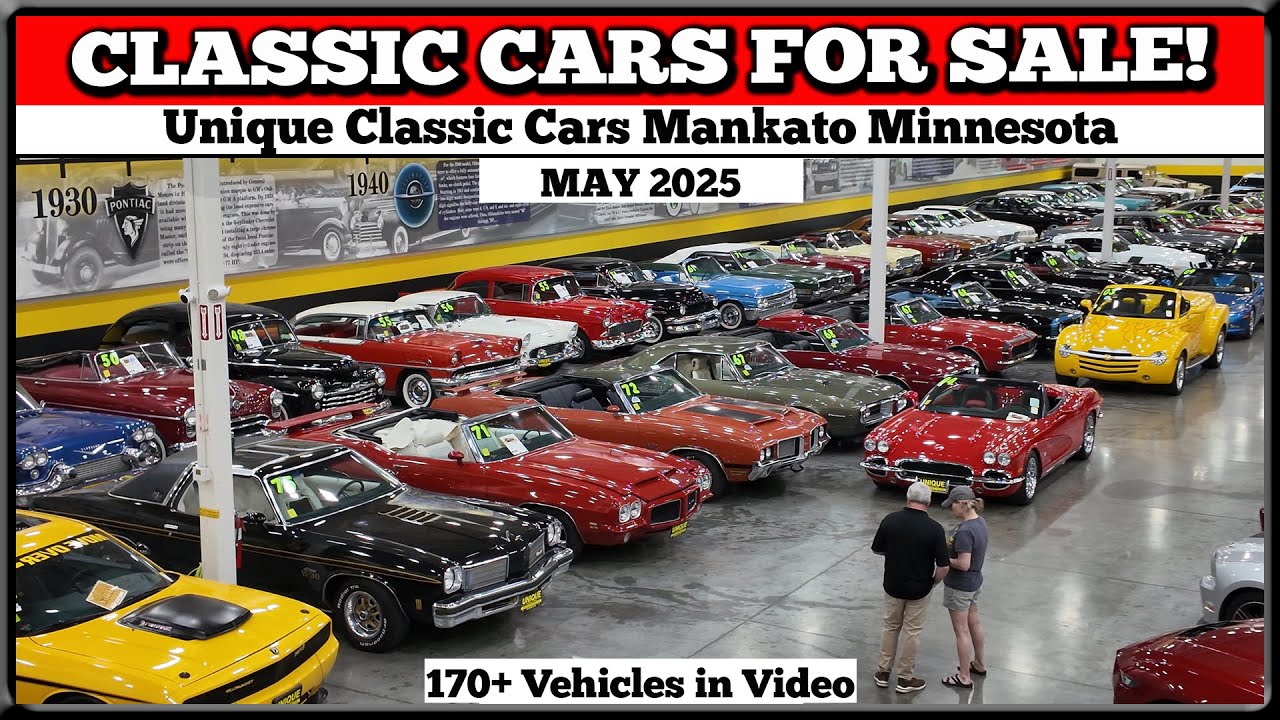 CLASSIC CARS FOR SALE!!  LOT WALK VIDEO    Unique Classic Cars Mankato Minnesota May 2025