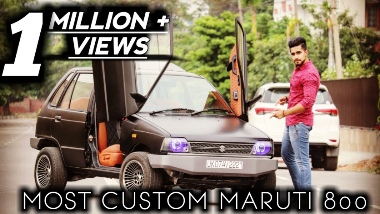 MOST CUSTOM MARUTI 800 EVER  | SCISSOR DOORS | PUSH BUTTON START | MATTE BLACK