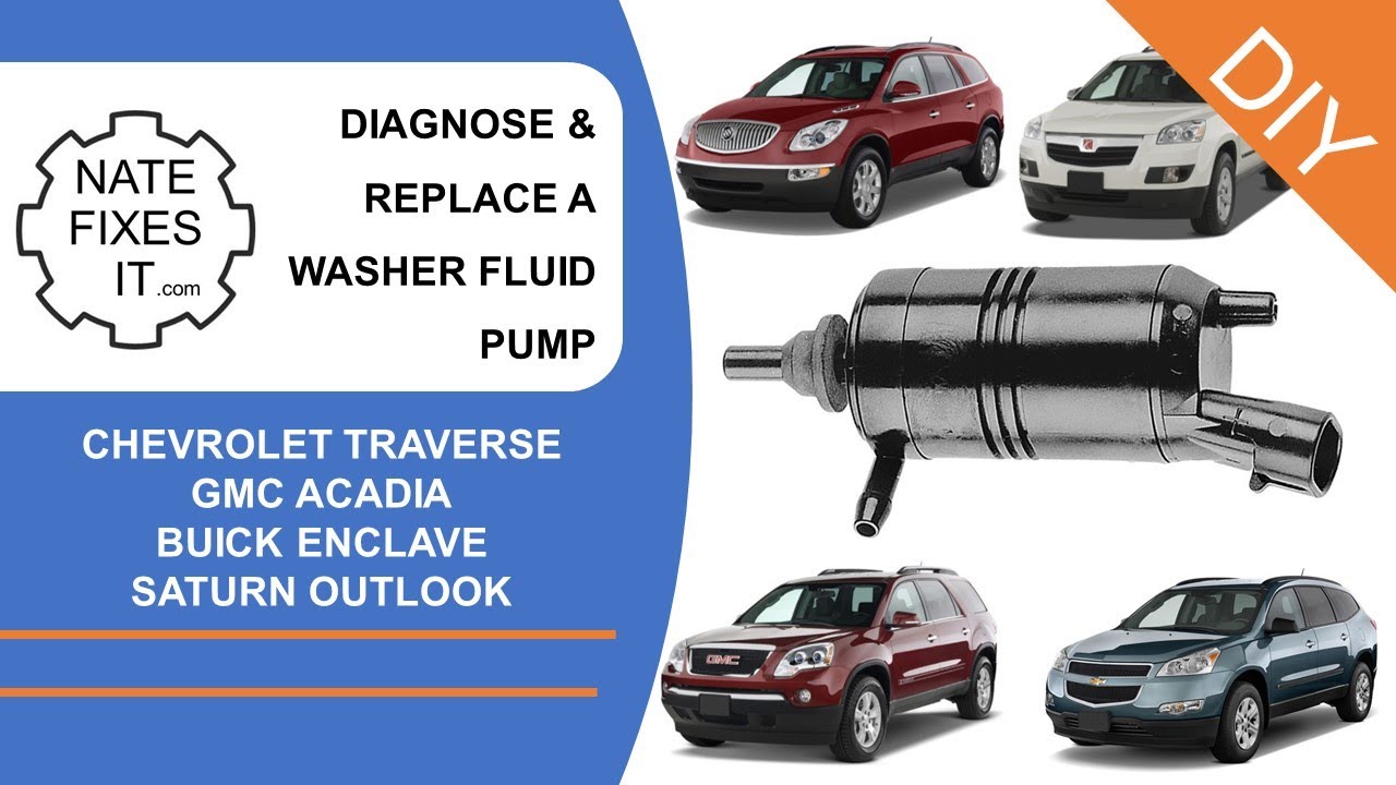Windshield Washer Pump Replacement - Buick Enclave, Chevy Traverse, GMC Acadia - How to