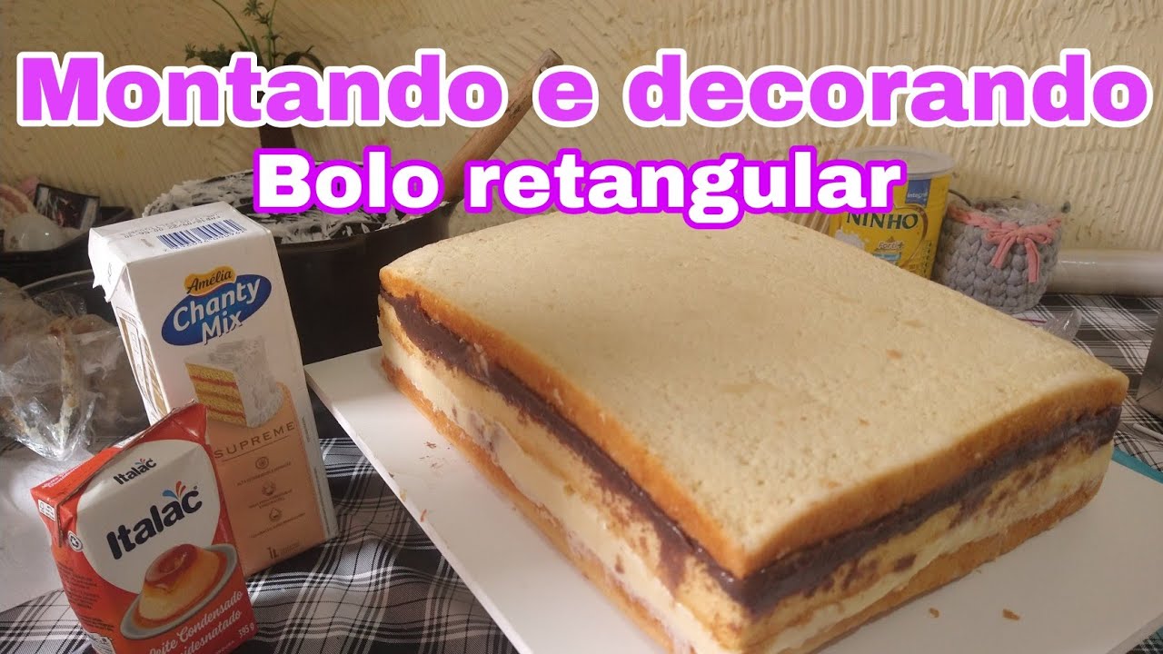Montagem + decoração de bolo retangular|Chantininho