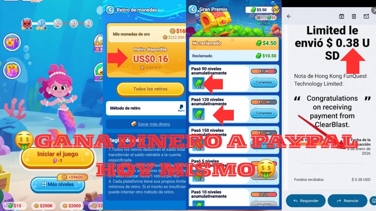 😱!NUEVA APP PAGANDO RÁPIDO A PAYPAL!! TENGO COMPROBANTE DE PAGO DESCÁRGALA Y GANA HOY MISMO🤑💵💸🤑