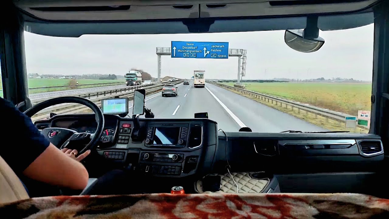 Belgium 🇧🇪 to Germany 🇩🇪 & POV Truck driver in Europe & Driver's life in the cab & ASMR Video