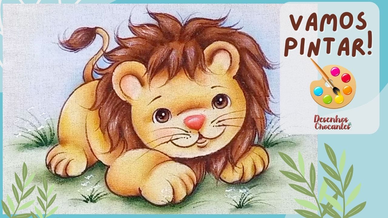 Leãozinho - pintura em tecido para iniciantes (Desenhos Crocantes)
