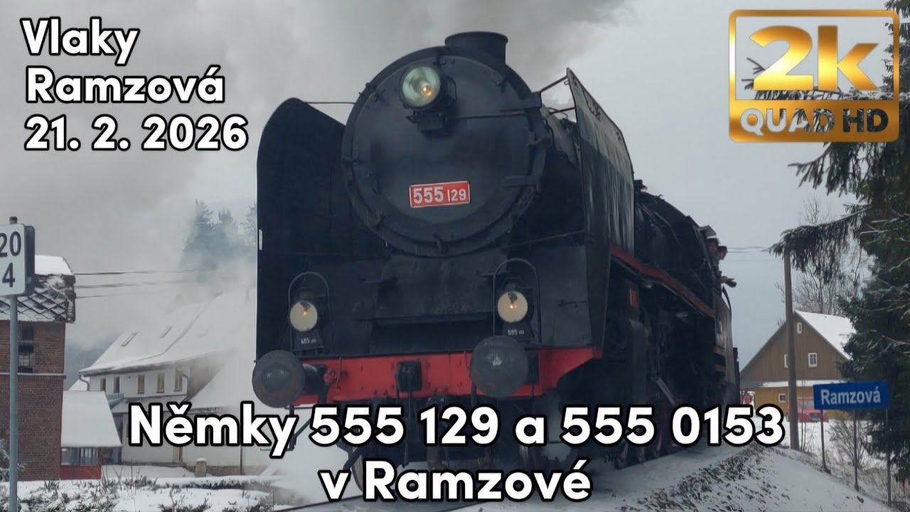 Slezský Semmering oživila vůně páry | Němky 555 129 a 555 0153 | 21. 2. 2026