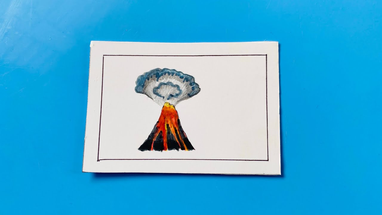 How To Draw A Volcano 🌋
