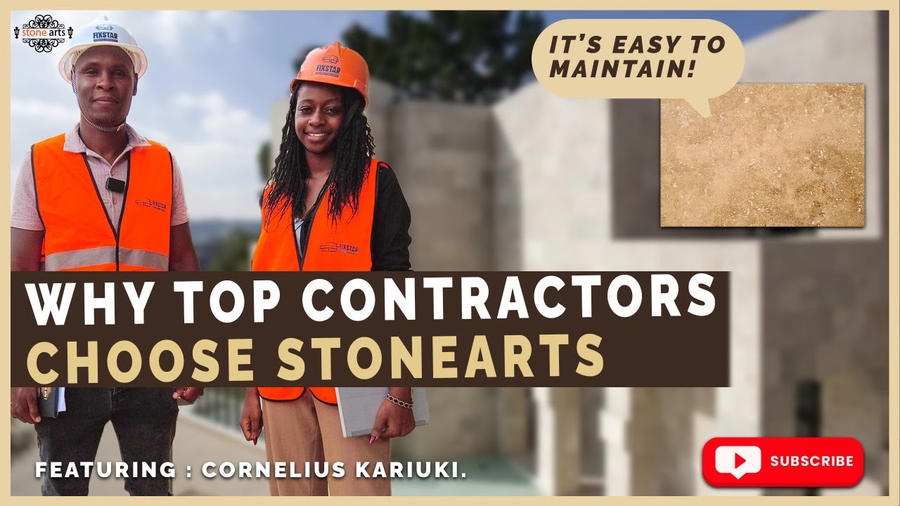 Contractor Cornelius Kariuki on Travertine facade