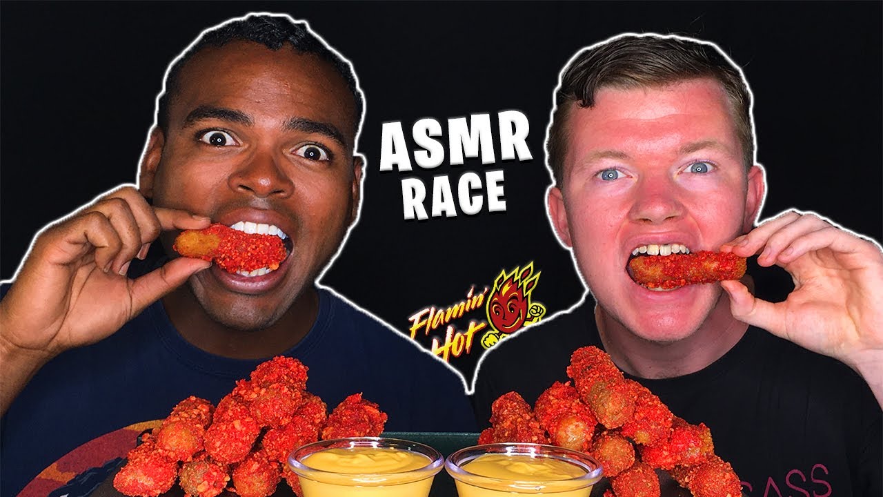 ASMR HOT CHEETOS MOZZARELLA STICKS EATING RACE | REAL EATING SOUNDS