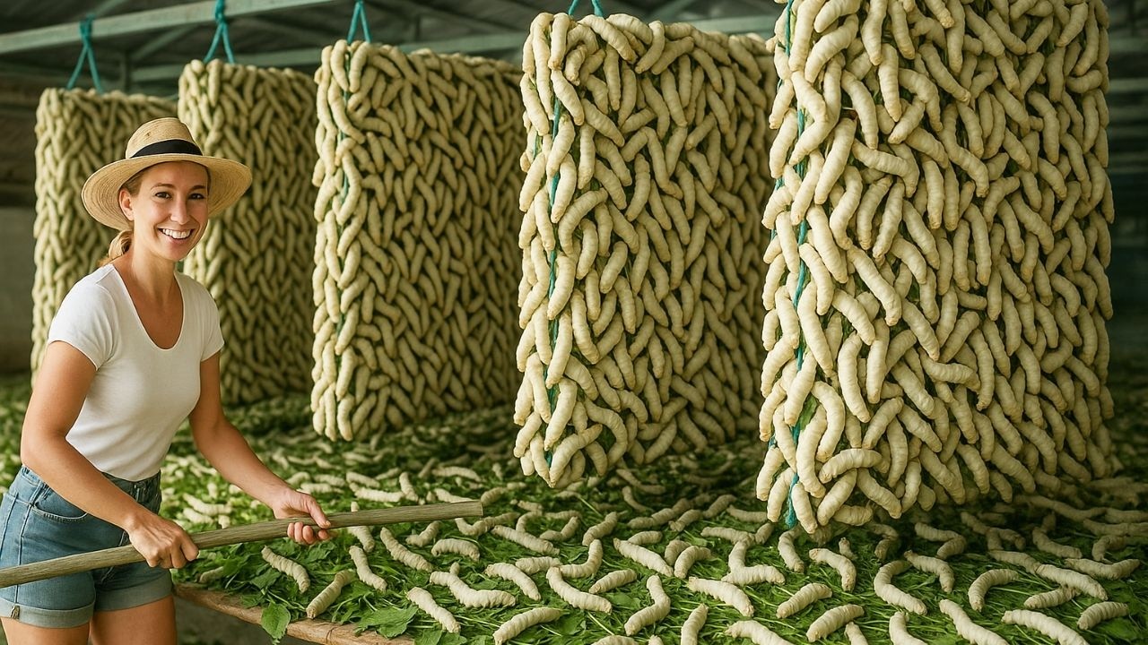 Trang Trại Nuôi Hàng Triệu Con Tằm – Mỗi Năm Thu Hàng Tấn Tơ Lụa Cao Cấp!