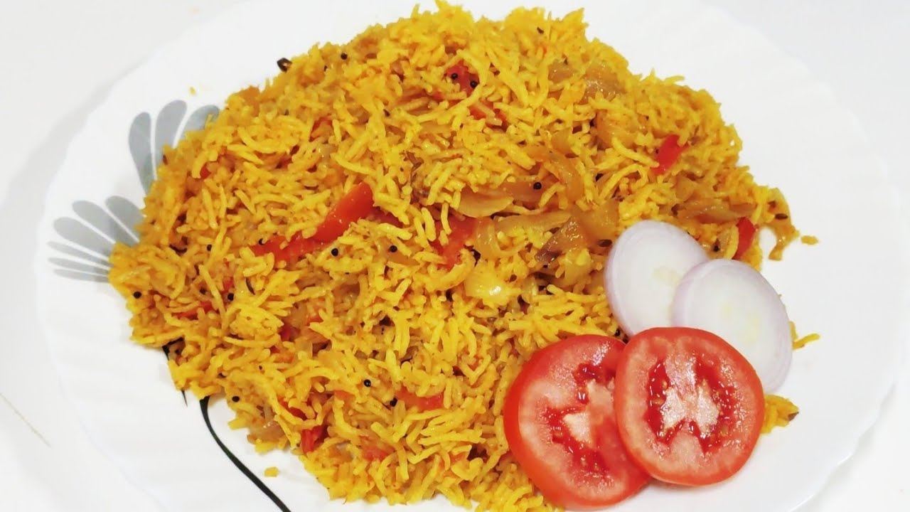 Simple and Easy Onion Tomato Rice || Tomato pulao in kadhai || Lunch Box recipe || Thakkali Sadam ||
