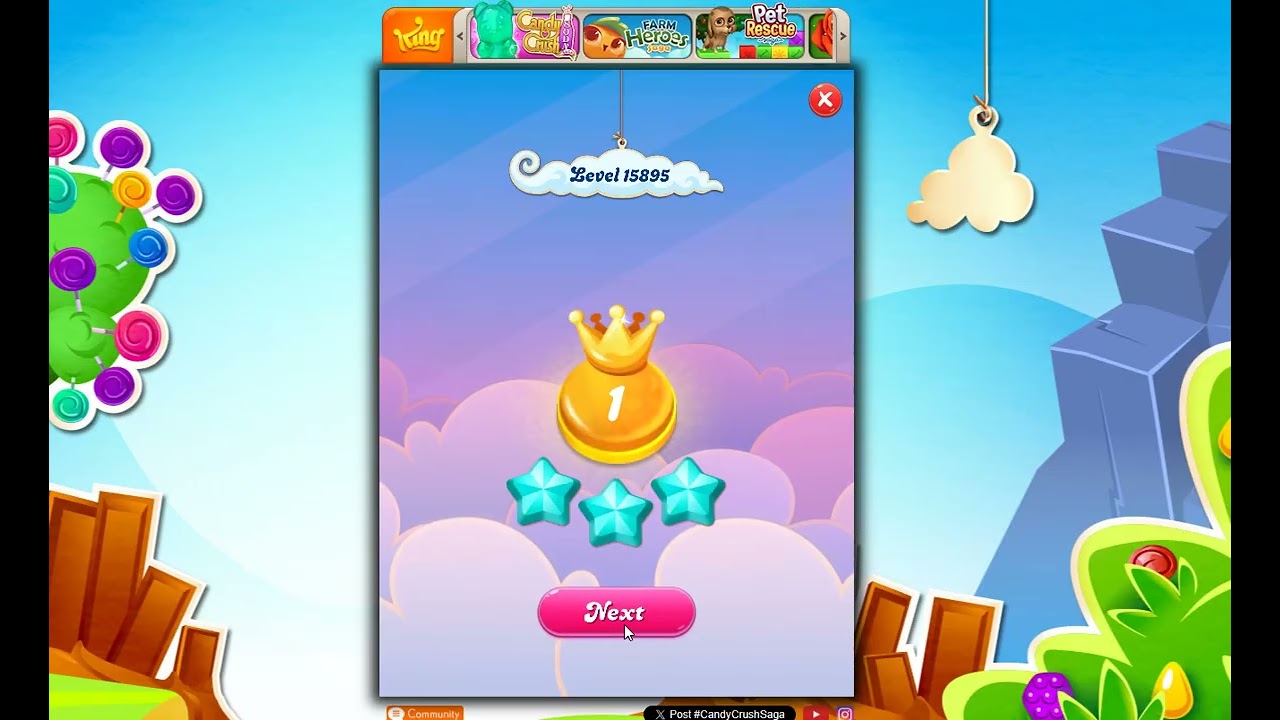 Candy Crush Saga Level 15894、15895、15896、15897、15898、15899、15890 by Funny❣