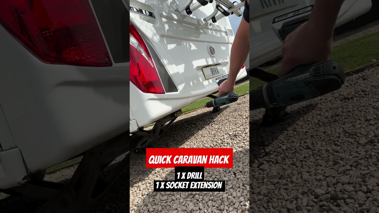 CARAVAN STABILISER LEG WIND DOWN HACK  WHEN PITCHING CARAVAN #TOURINGCARAVAN #CARAVAN #CARAVANNING