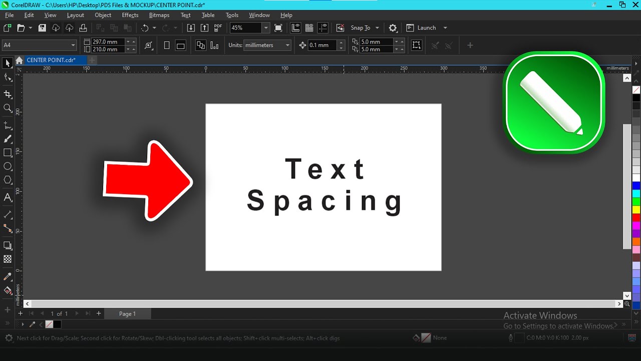 Как настроить межстрочный интервал в CorelDraw