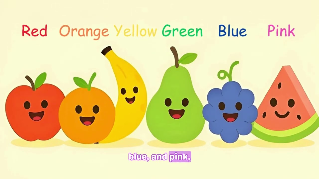 Yummy Colorful Fluits 🍎🍌 Learn Colors & Fruits for Kids