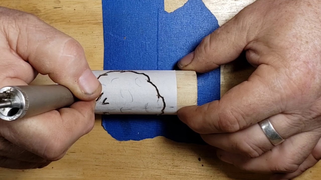 How to carving a tree on walking stick power carving, dremel,whittling