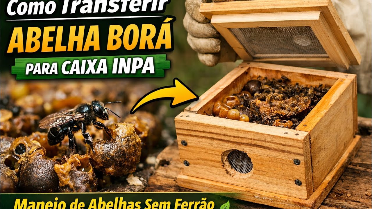 Como Transferir Abelha Borá para Caixa INPA | Manejo de Abelhas Sem Ferrão