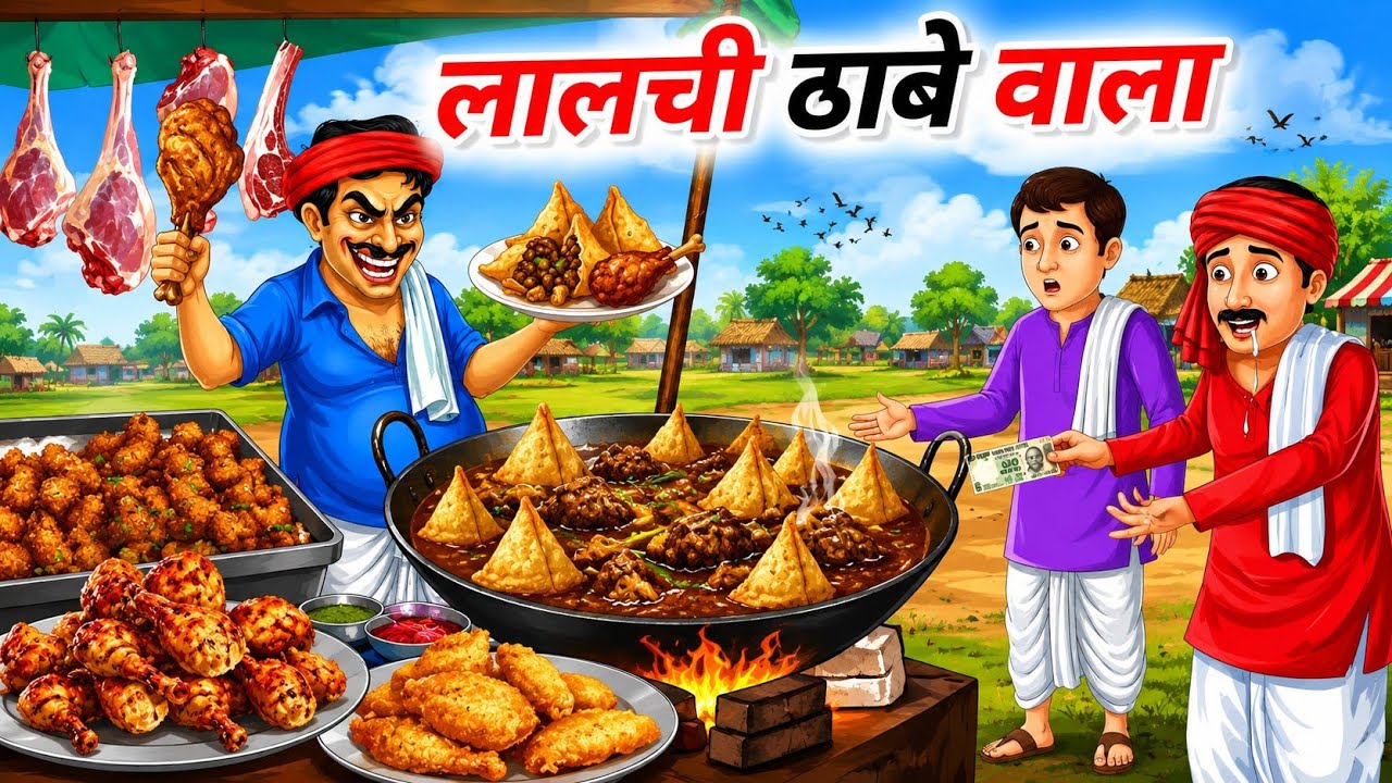 गाँव में मटन समोसा | Gaon ka Dhaba I Hindi Kahaniyan I Cartoon Story I Hindi Stories