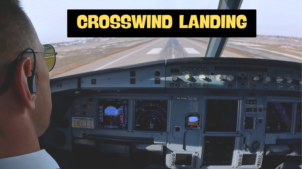 Butter landing in crosswind | A320 cockpit view