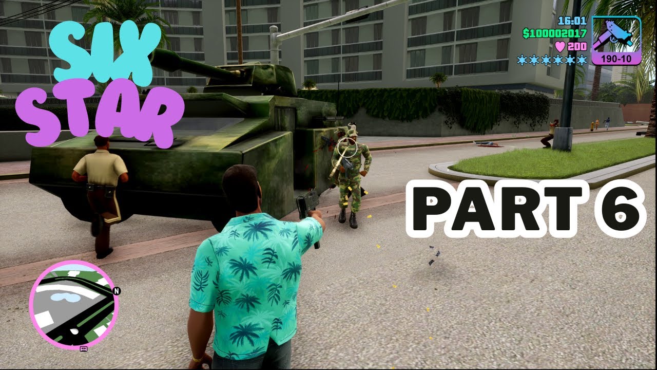 GTA Vice City Definitive Edition– Part 6 Police Six Star at Night with Different Gun ! 🌴🔥 (4K Ultra)
