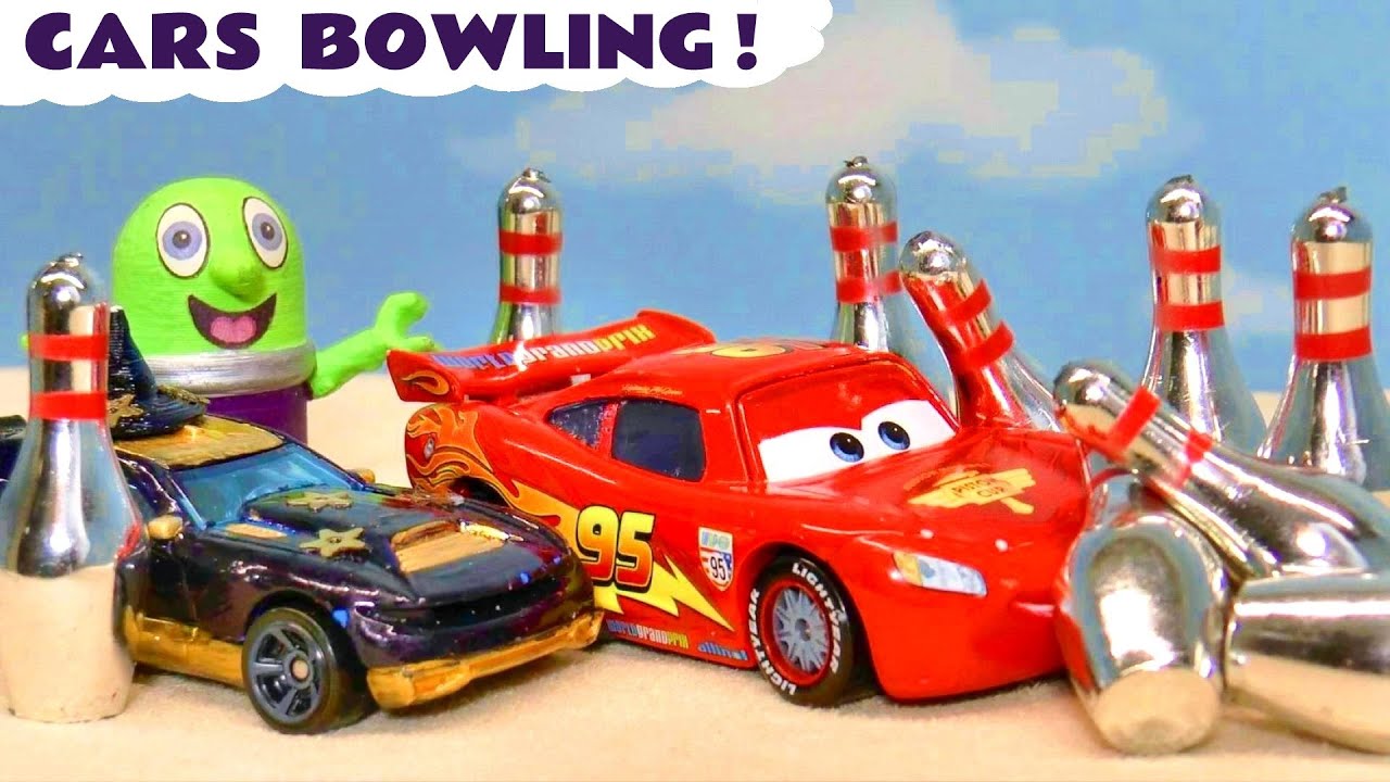 Cars Bowling Challenges with the Funlings and Toy Car Characters