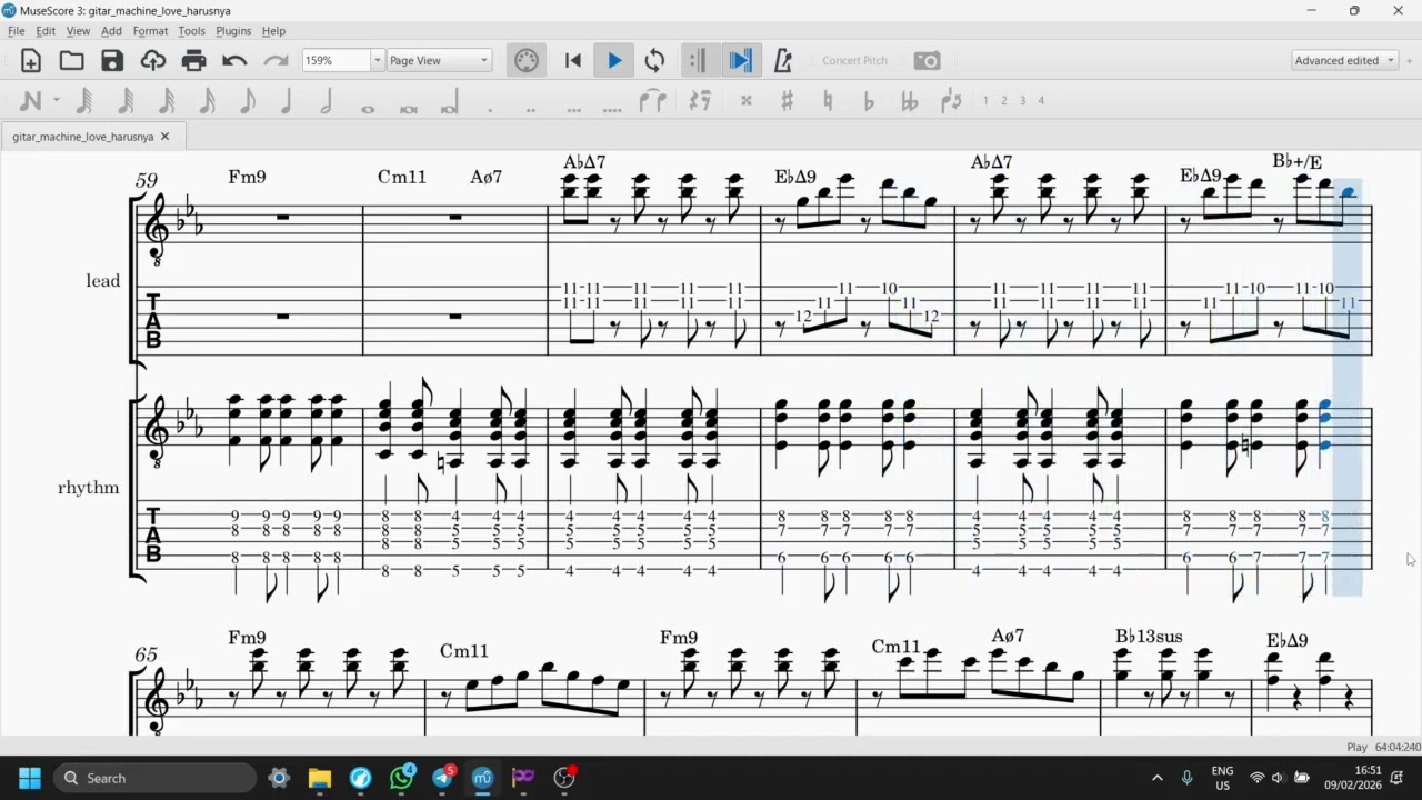 machine love lead & rhythm guitar tab