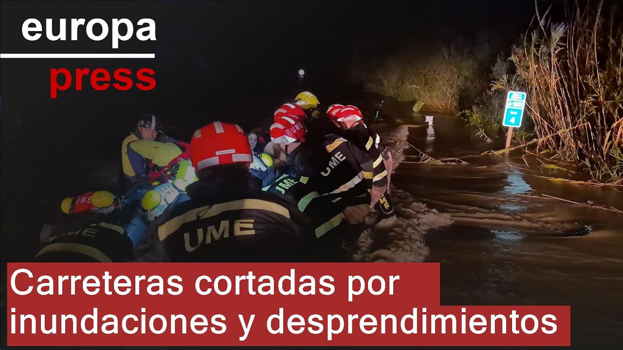 Más de 150 carreteras permanecen cortadas por inundaciones y desprendimientos por las lluvias